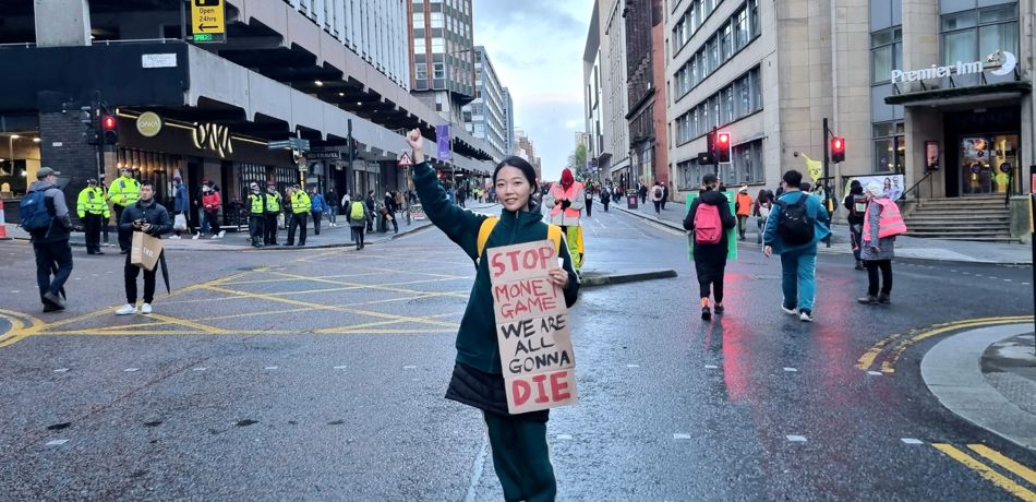 Kang Minjin of the Justice Party of Korea at COP26 in Glasgow, 6 November 2021. Photograph by Hwang Jeongeun.