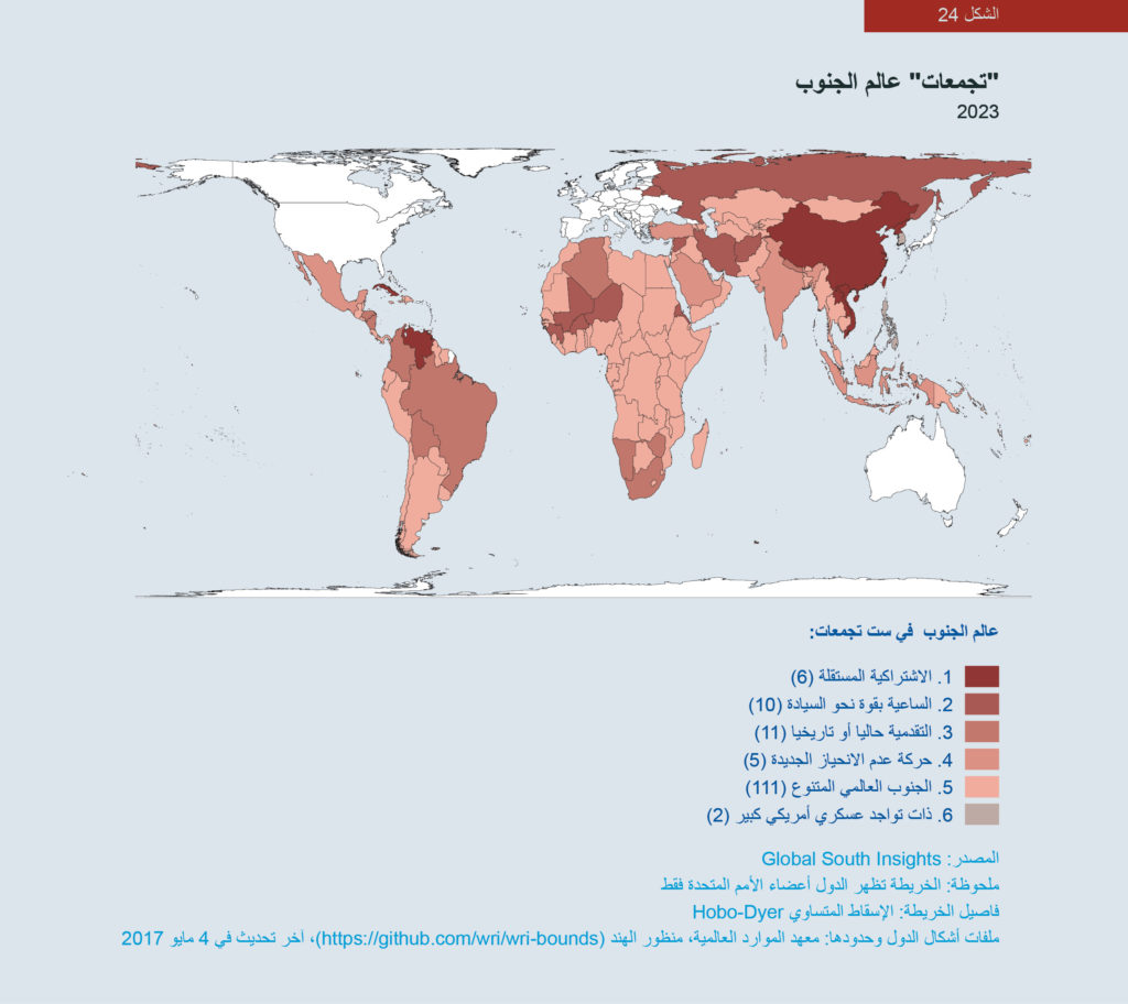 الشكل 24: خريطة "تجمعات" عالم الجنوب، 2023